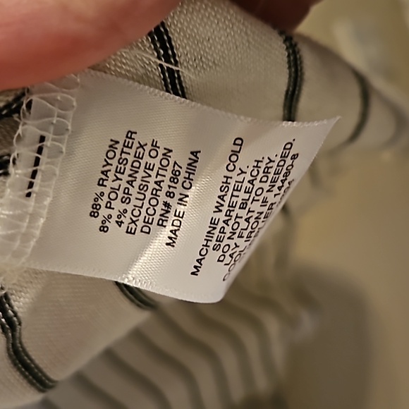 A.N.A black and white stripped short sleeve top. In EUC - Picture 3 of 4